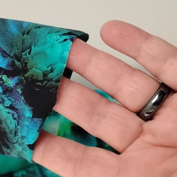 Chiara Boni La Petite Robe Vibrant Teal and Black Floral Long Sleeve Dress Artsy - Picture 8 of 16